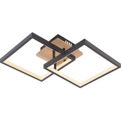 VARGO LED lustra 68W melna ar koka elementiem DL1387