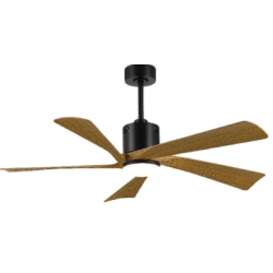 VARGO griestu ventilators ar lampu melna ar koka lāpstiņām DL1450