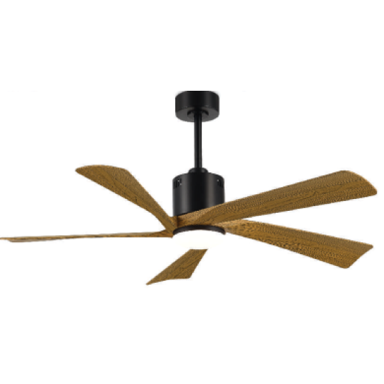 VARGO griestu ventilators ar lampu melna ar koka lāpstiņām DL1450
