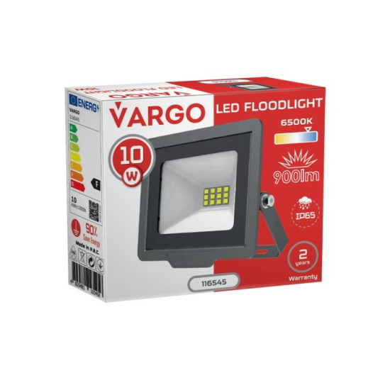 LED prožektors, VARGO 10W IP65 6500K 900 lm