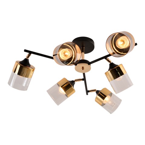 Chandelier for living room, VARGO 6×E27 black and gold DL1330 Chandelier for living room, VARGO 6×E27 black and gold DL1330