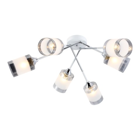 Chandelier for bedroom, VARGO 6×E27 white and chrome DL1343 Chandelier for bedroom, VARGO 6×E27 white and chrome DL1343