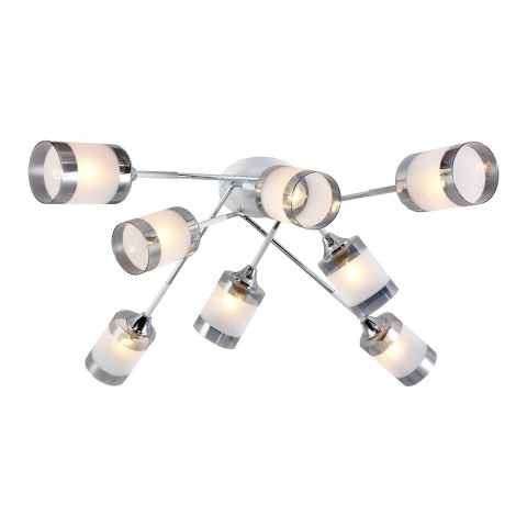 Chandelier for living room, VARGO 8×E27 white and chrome DL1344 Chandelier for living room, VARGO 8×E27 white and chrome DL1344