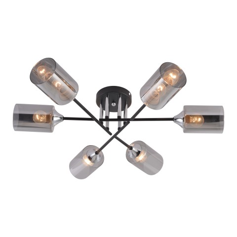 Chandelier for living room, VARGO 6×E27 black DL1354 Chandelier for living room, VARGO 6×E27 black DL1354
