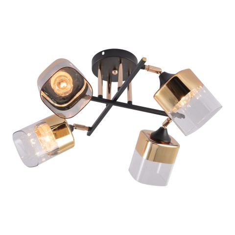 Chandelier for bedroom, VARGO 4×E27 black and gold DL1355 Chandelier for bedroom, VARGO 4×E27 black and gold DL1355