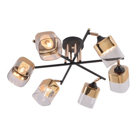 Chandelier for bedroom, VARGO 6×E27 black and gold DL1357 Chandelier for bedroom, VARGO 6×E27 black and gold DL1357