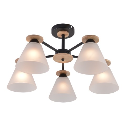 Chandelier for kitchen, VARGO 5×E27 black DL1359 Chandelier for kitchen, VARGO 5×E27 black DL1359