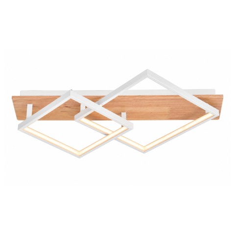 LED chandelier with wood details, VARGO 78W white DL1384 LED chandelier with wood details, VARGO 78W white DL1384