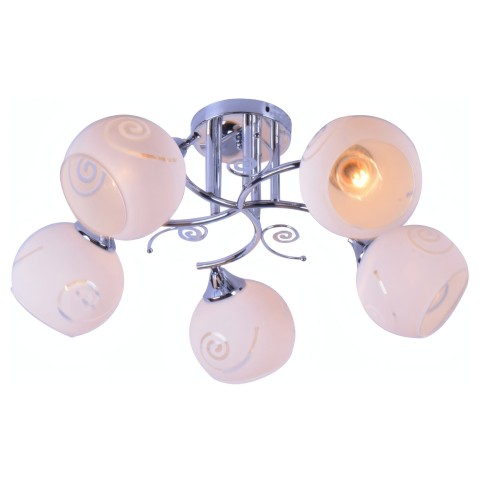 Chandelier for living room, VARGO 5×E27 chrome DL1395 Chandelier for living room, VARGO 5×E27 chrome DL1395