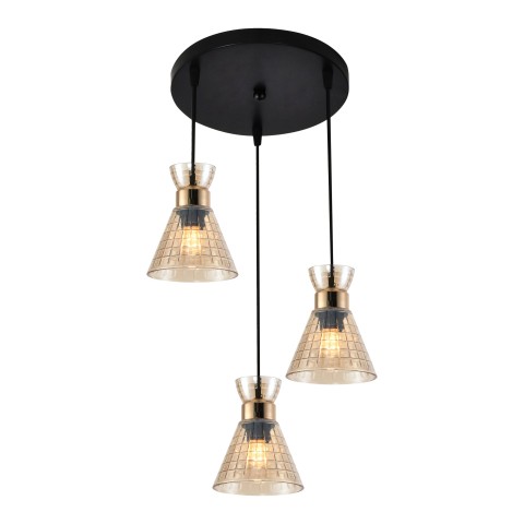 Pendant light for living room, VARGO 3×E27 black DL1408 Pendant light for living room, VARGO 3×E27 black DL1408