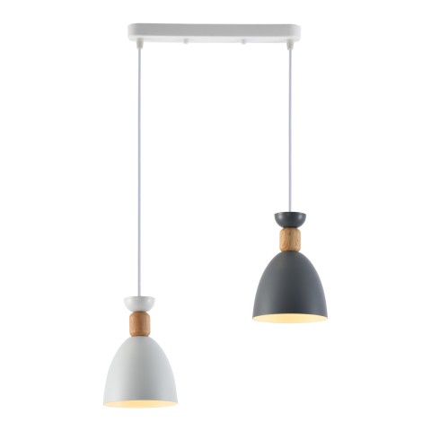 Pendant light for kitchen, VARGO 2×E27 white and grey DL1414 Pendant light for kitchen, VARGO 2×E27 white and grey DL1414