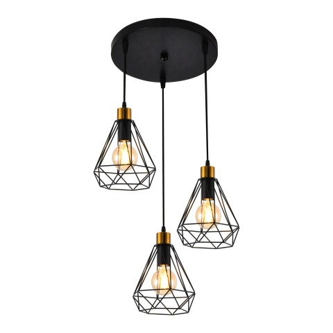 Pendant light for living room, VARGO 3×E27 black DL1420 Pendant light for living room, VARGO 3×E27 black DL1420