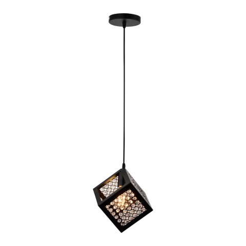 Pendant light with crystals, VARGO 1×E27 black DL1430 Pendant light with crystals, VARGO 1×E27 black DL1430
