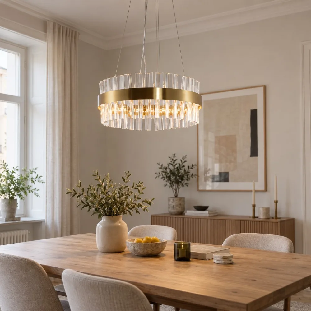 Piekarams gaismeklis ar kristāliem, VARGO 90W vara DL1003 — Foto 2