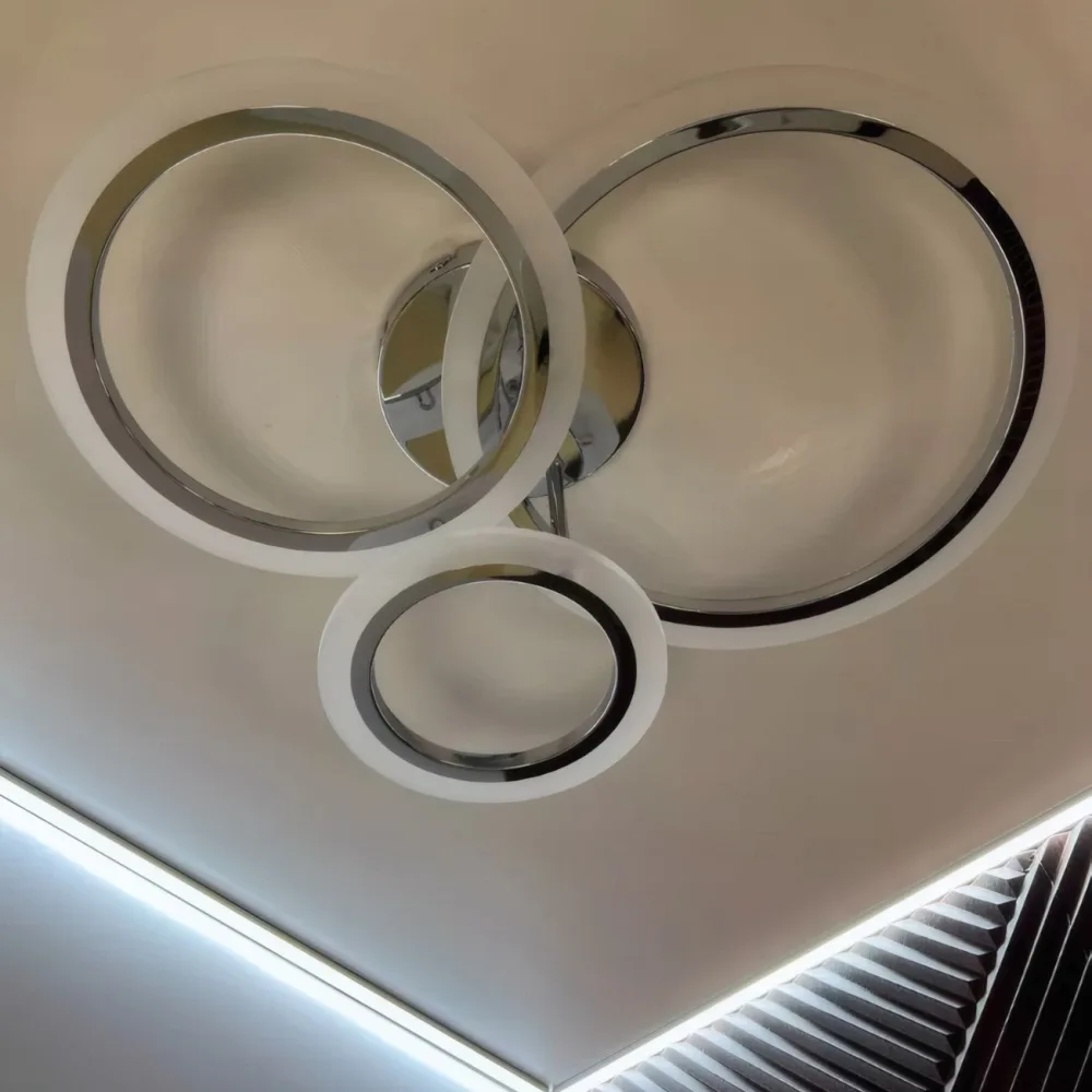 LED lustra ar pulti, VARGO 66W hromēta DL1004 — Foto 4