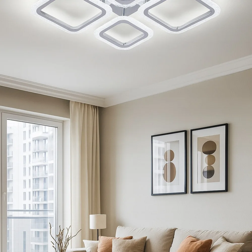 LED lustra guļamistabai, VARGO 72W hromēta DL1011 — Foto 2