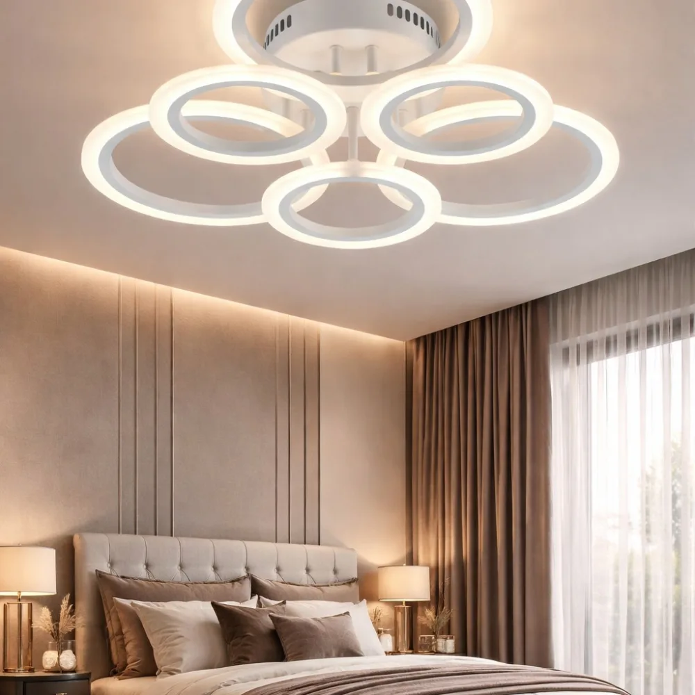 LED lustra guļamistabai, VARGO 96W balta DL1107 — Foto 2