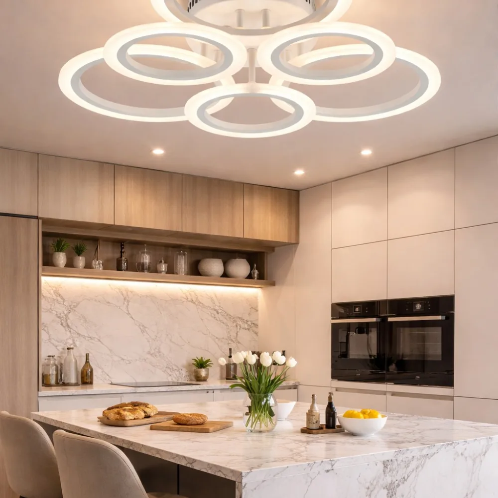LED lustra guļamistabai, VARGO 96W balta DL1107 — Foto 3