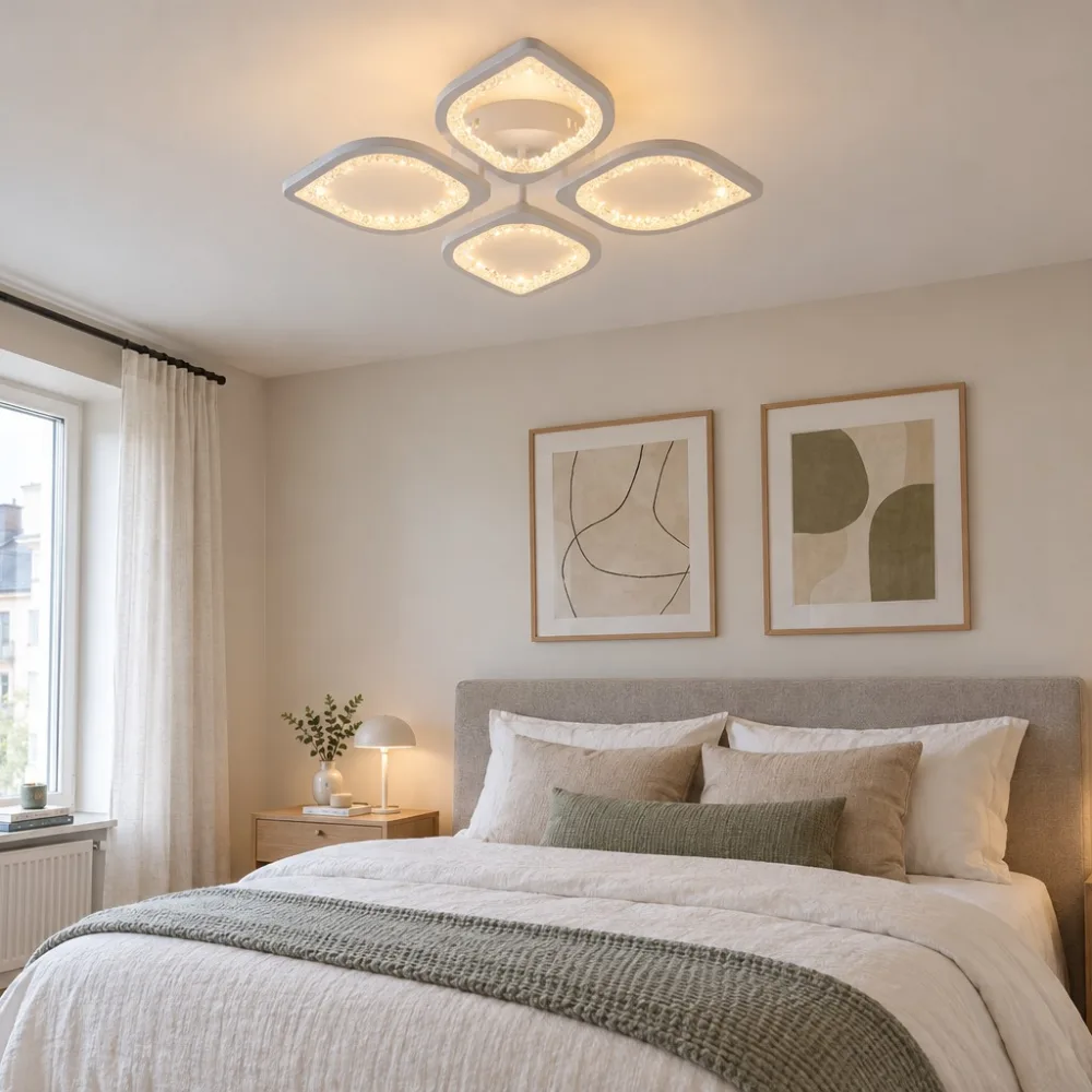 LED lustra guļamistabai, VARGO 80W balta DL1112 — Foto 3