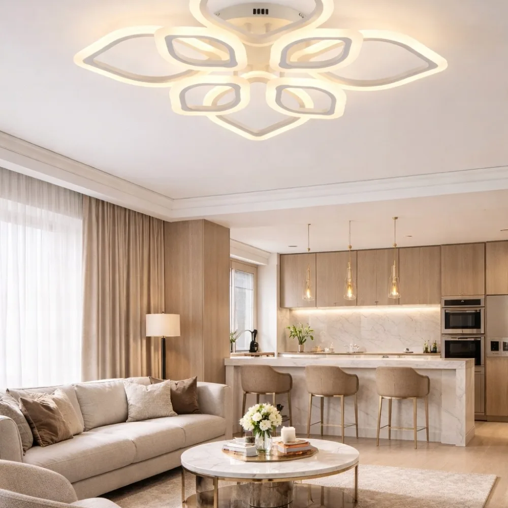 LED lustra viesistabai, VARGO 136W balta DL1120 — Foto 3