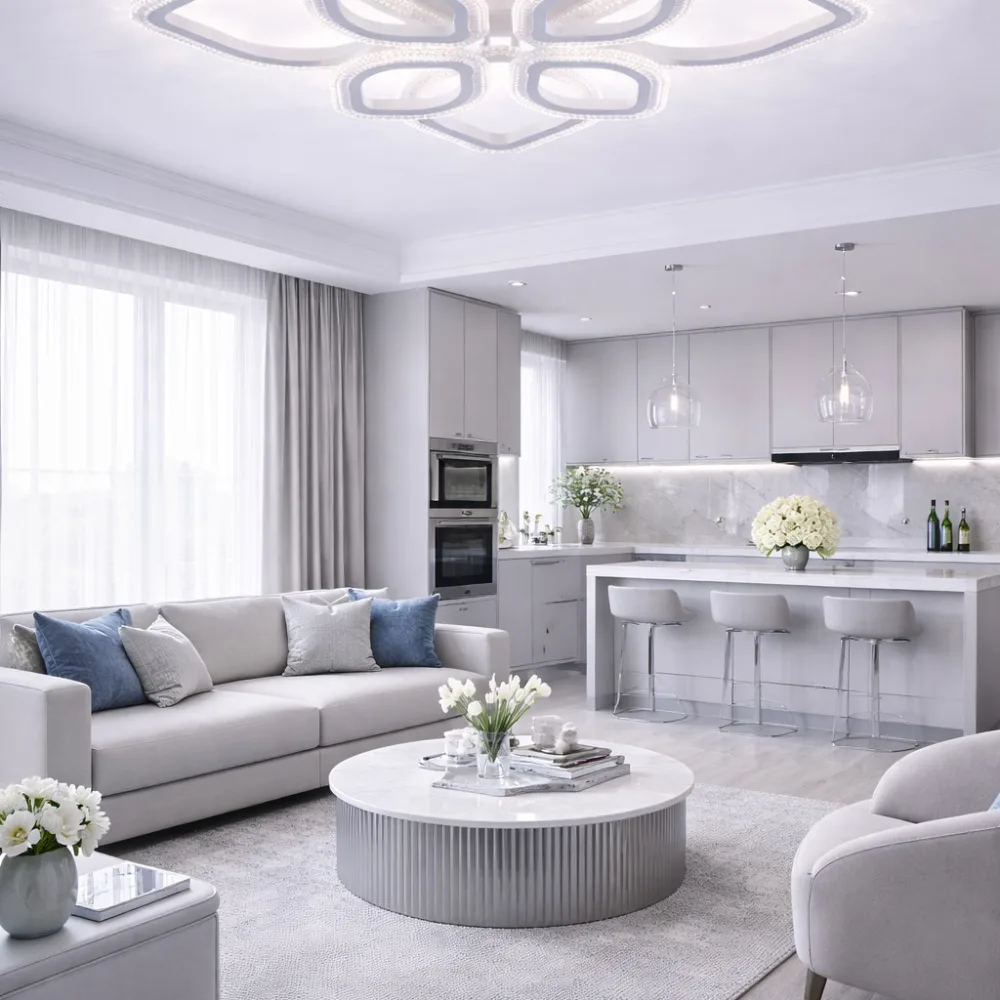 LED lustra viesistabai, VARGO 128W balta DL1166 — Foto 2