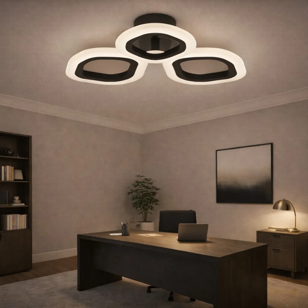 LED lustra guļamistabai, VARGO 36W melna un balta DL1186 — Foto 3