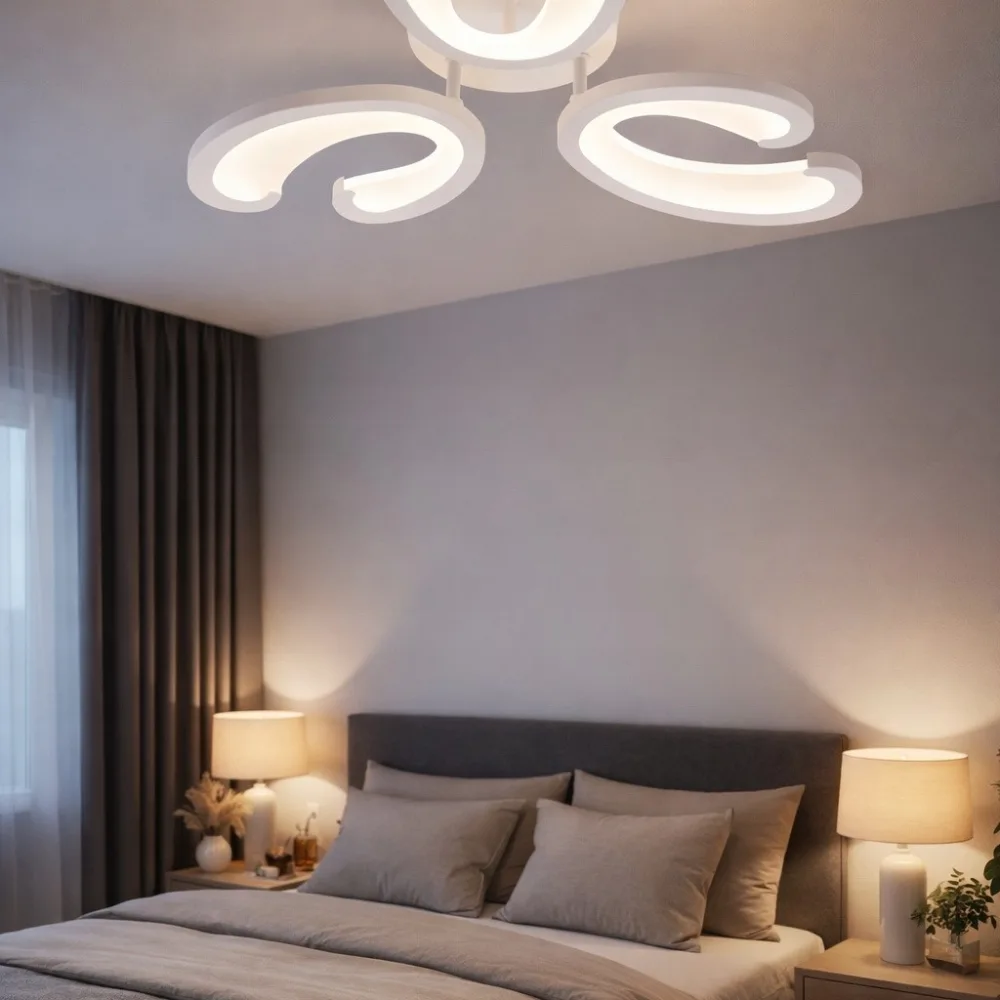 LED lustra guļamistabai, VARGO 60W balta DL1202 — Foto 3