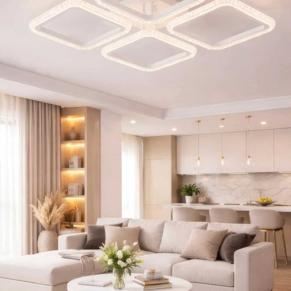 LED chandelier with remote control, VARGO 88W white DL1228 — Photo 3