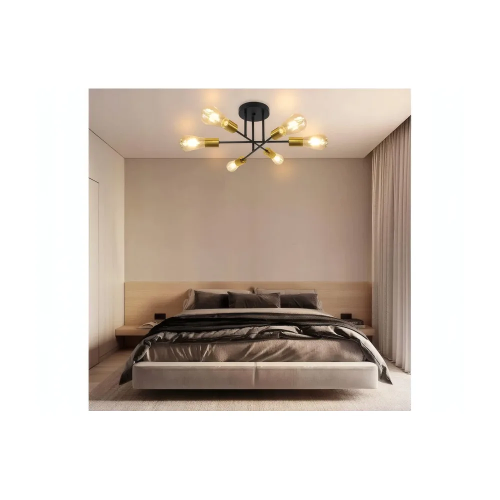 Lustra virtuvei, VARGO 6×E27 melna DL1253 — Foto 4