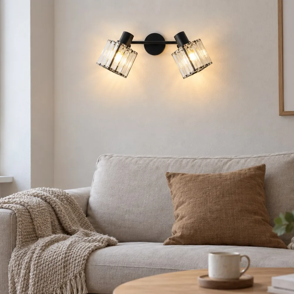 Wall light for hallway, VARGO 2×E14 black DL1321 — Photo 2