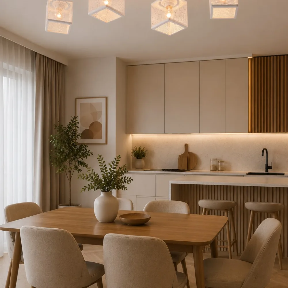 Chandelier for dining room, VARGO 4×E27 white DL1333 — Photo 3