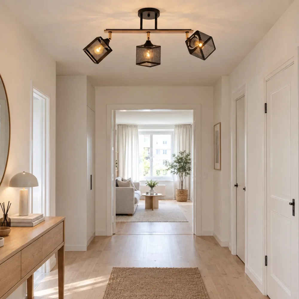 Lustra ar koka elementiem, VARGO 3×E27 melna DL1335 — Foto 2