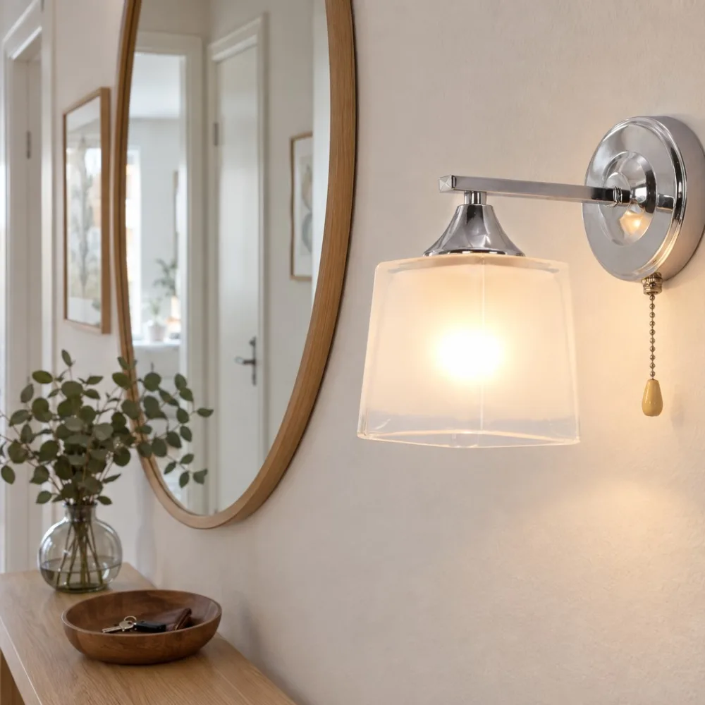 Wall light for hallway, VARGO 1×E27 chrome DL1339 — Photo 2