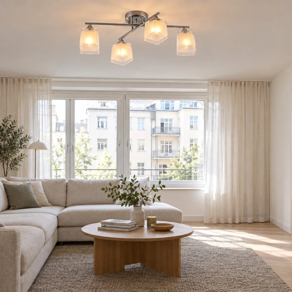 Lustra guļamistabai, VARGO 4×E27 hromēta DL1340 — Foto 2