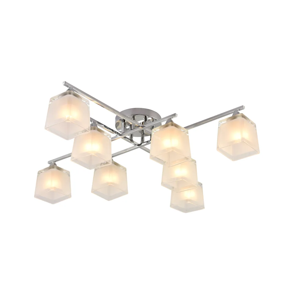 Chandelier for living room, VARGO 8×E27 chrome DL1342