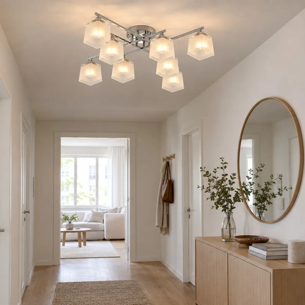 Chandelier for living room, VARGO 8×E27 chrome DL1342 — Photo 2