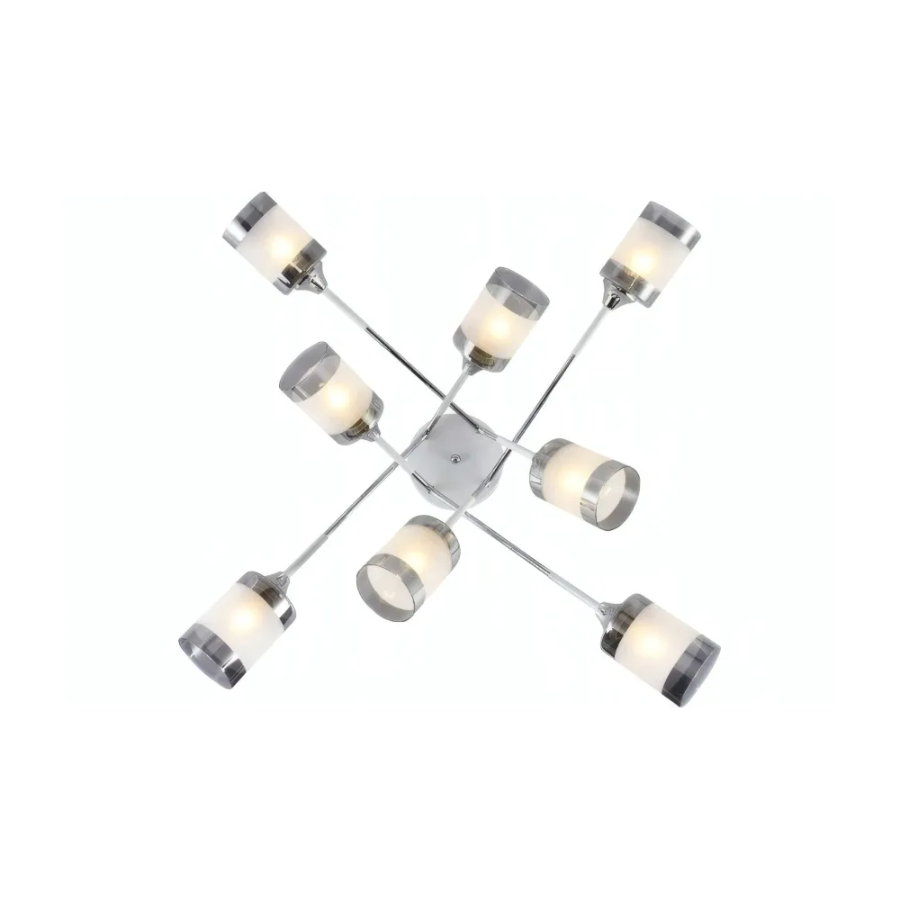 Chandelier for living room, VARGO 8×E27 white and chrome DL1344 — Photo 3