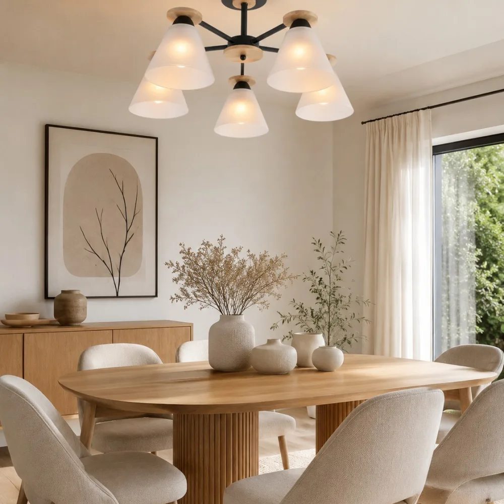 Lustra virtuvei, VARGO 5×E27 melna DL1359 — Foto 2