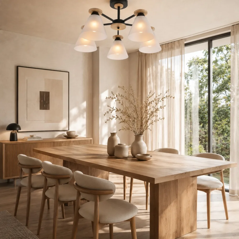 Lustra virtuvei, VARGO 5×E27 melna DL1359 — Foto 3