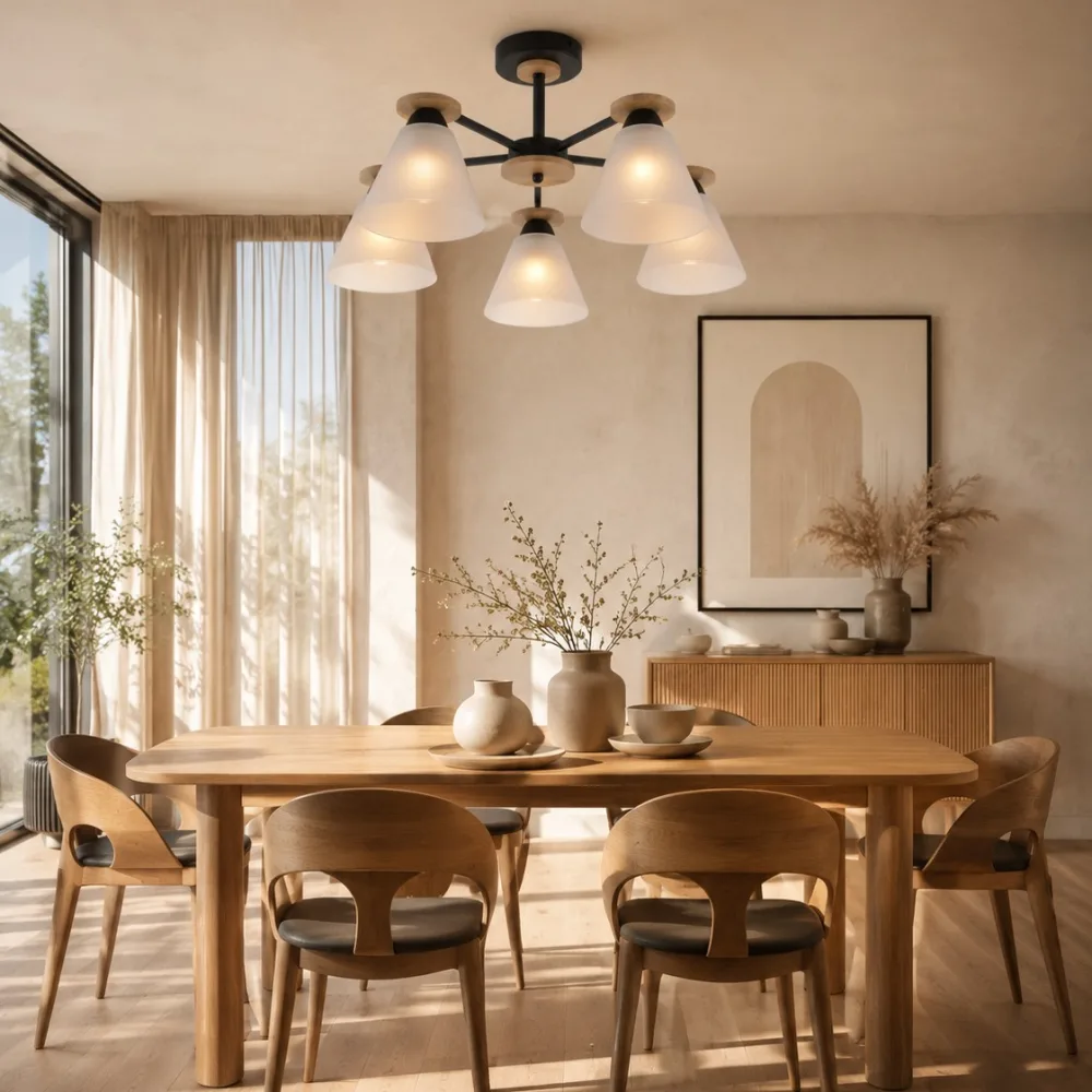 Lustra virtuvei, VARGO 5×E27 melna DL1359 — Foto 4