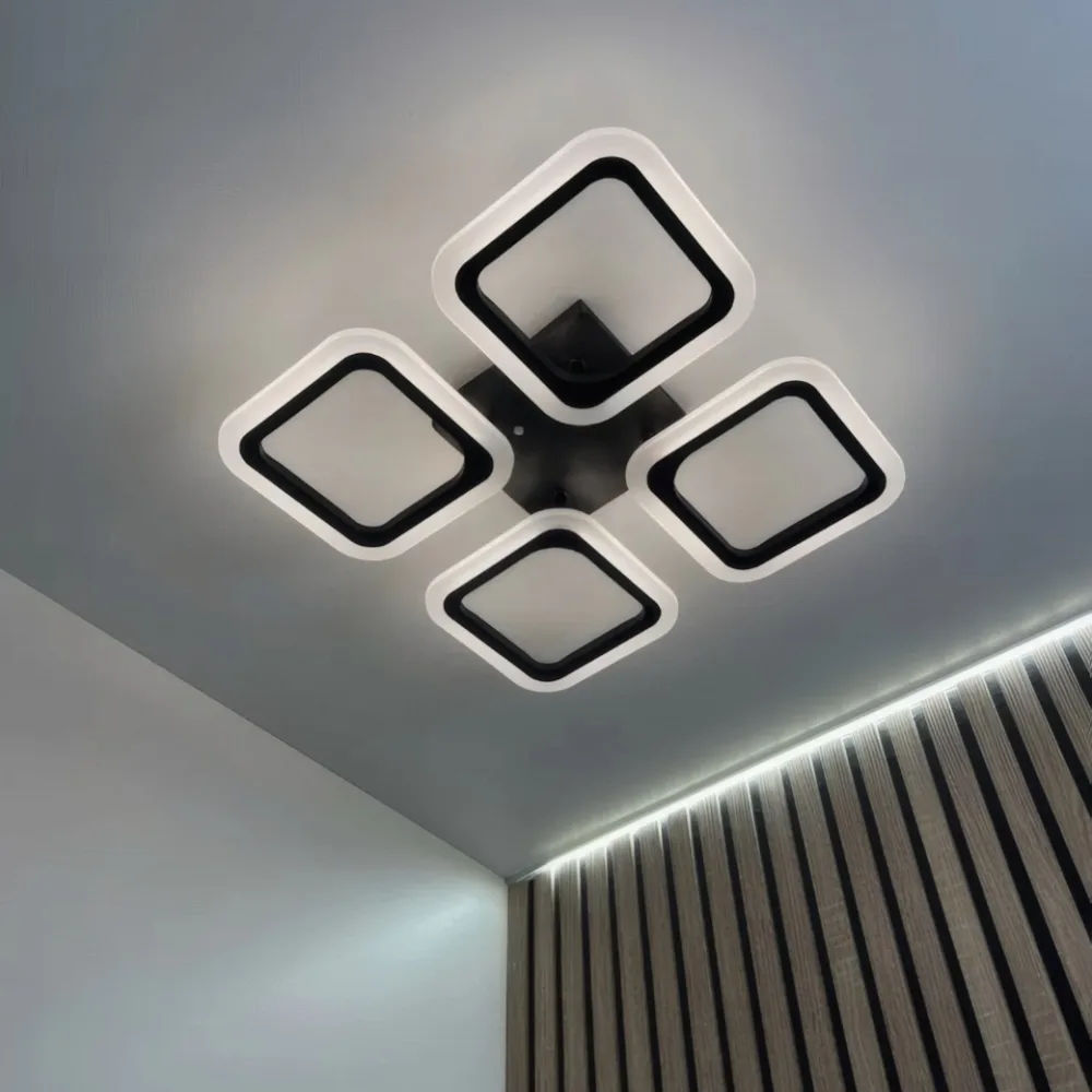 LED lustra guļamistabai, VARGO melna DL1378 — Foto 2