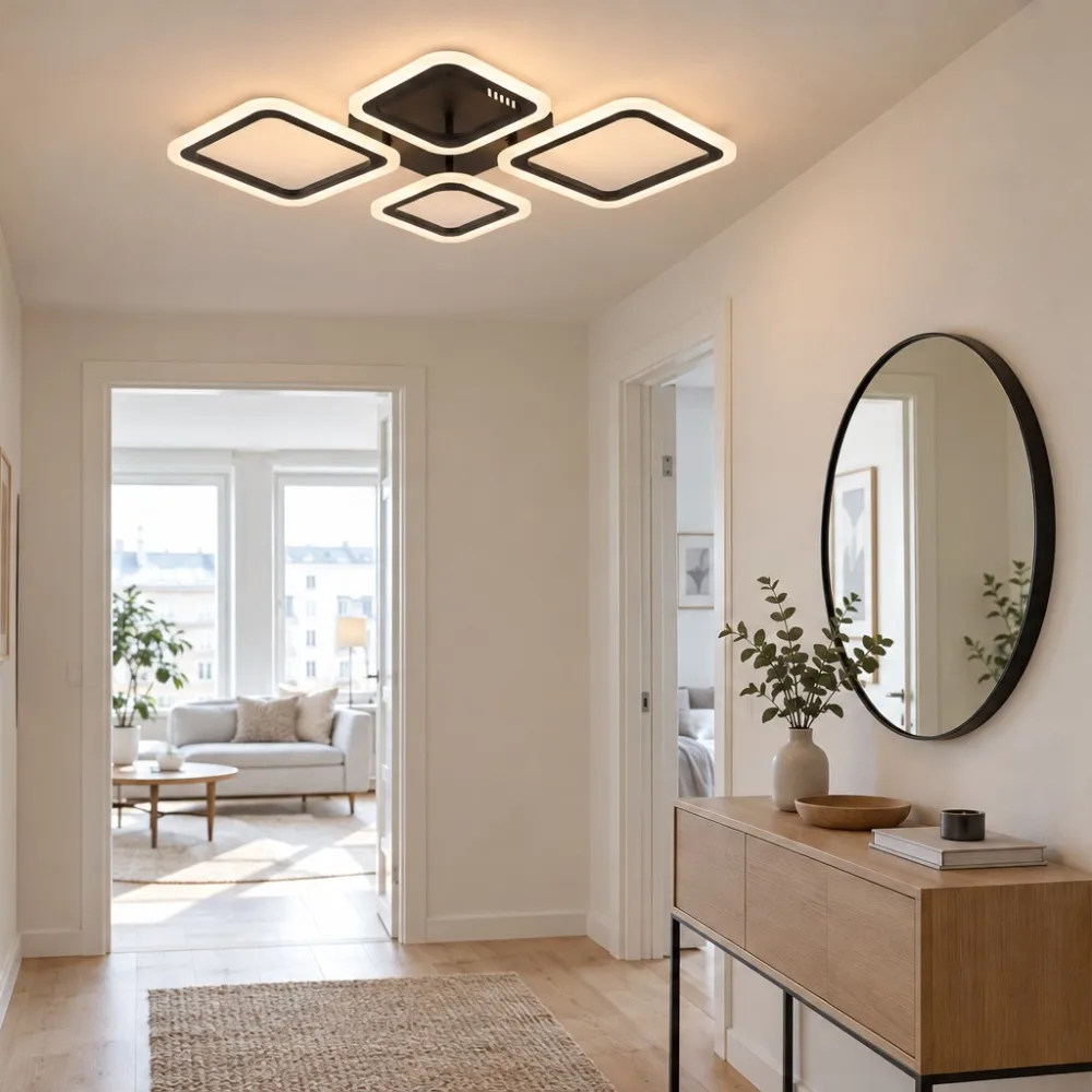 LED lustra viesistabai, VARGO 84W melna DL1379 — Foto 2