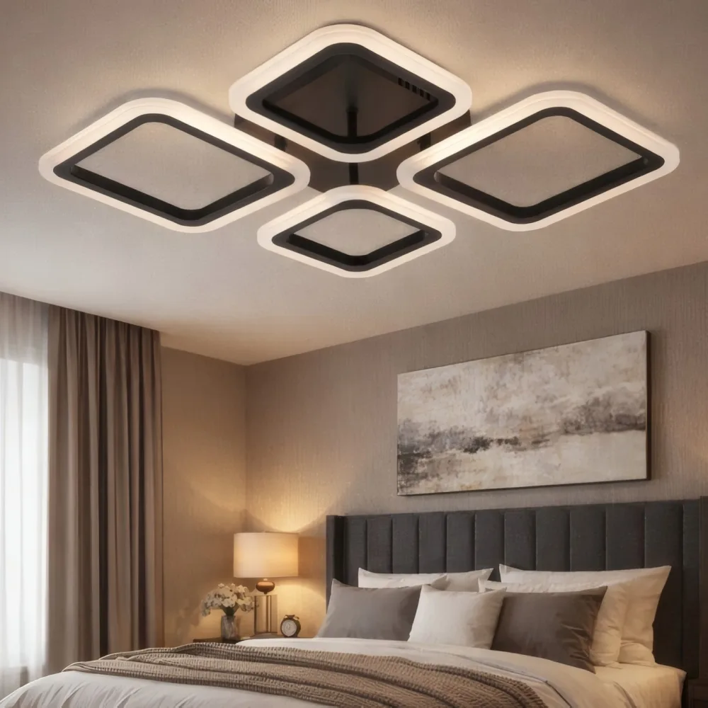LED lustra viesistabai, VARGO 84W melna DL1379 — Foto 3