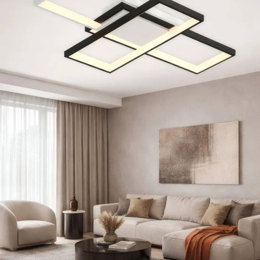 LED люстра для столовой, VARGO 118W чёрная и белая DL1380 — Фото 3