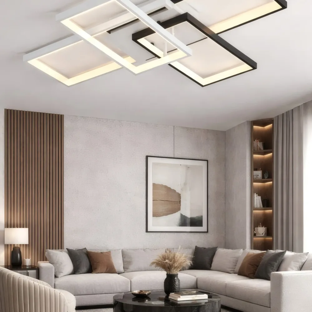 LED люстра для гостиной, VARGO 144W чёрная и белая DL1381 — Фото 3