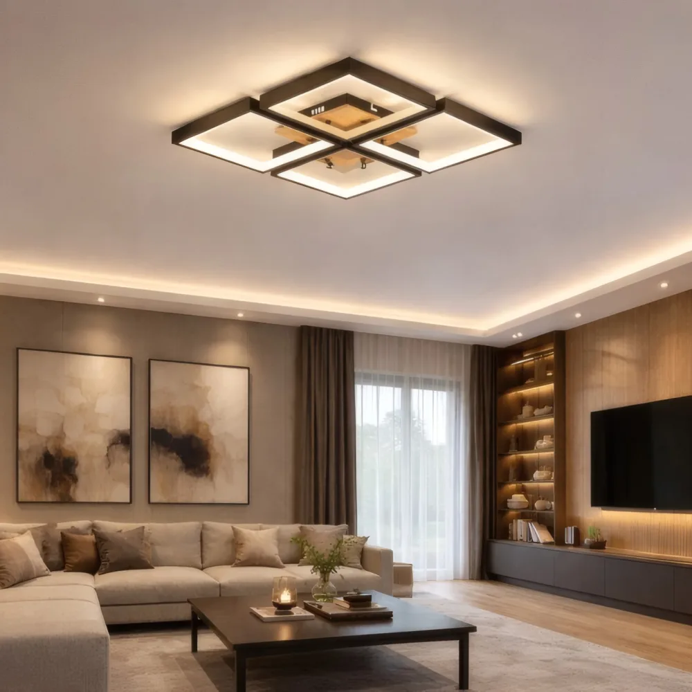 LED lustra guļamistabai, VARGO 136W melna DL1383 — Foto 2
