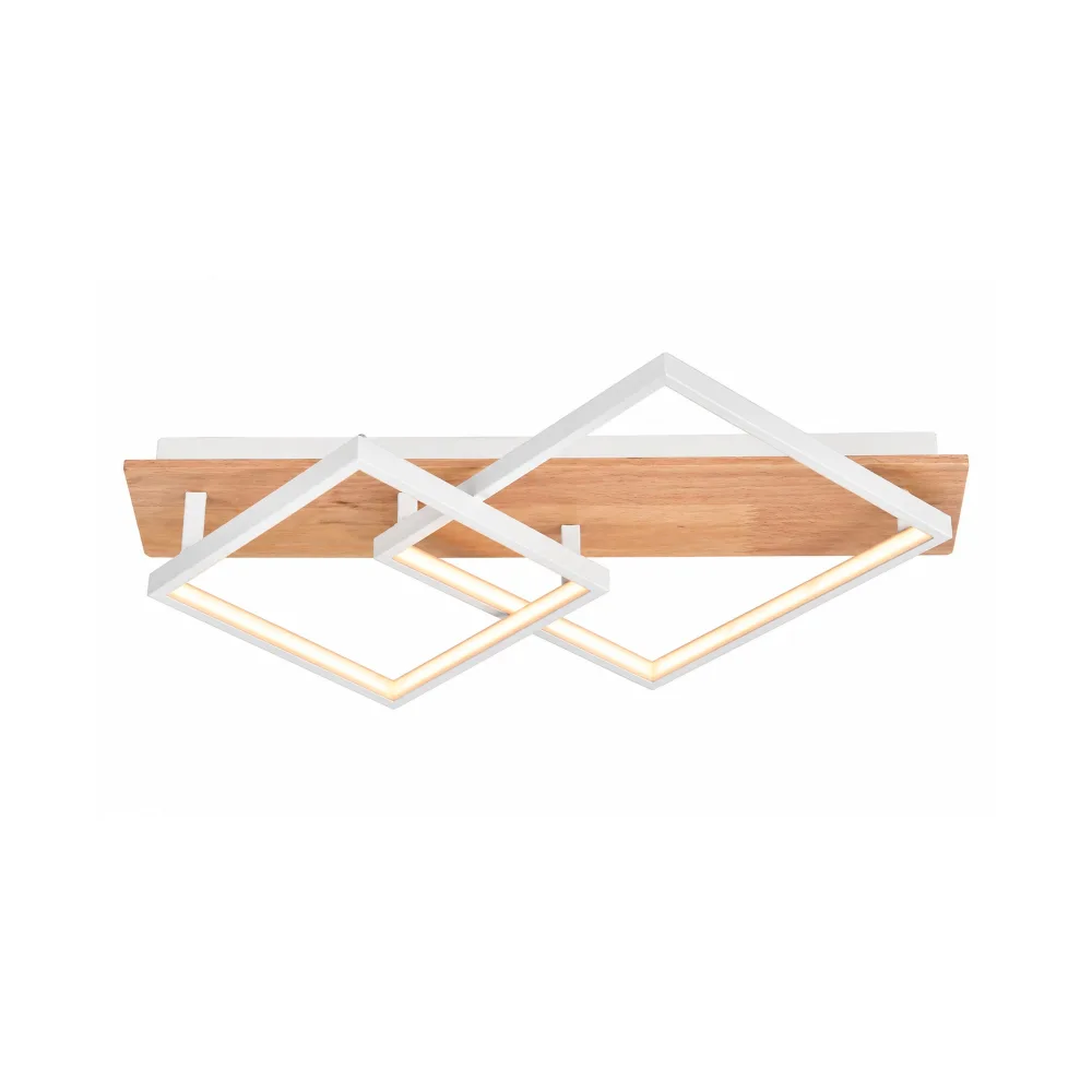 LED lustra ar koka elementiem, VARGO 78W balta DL1384