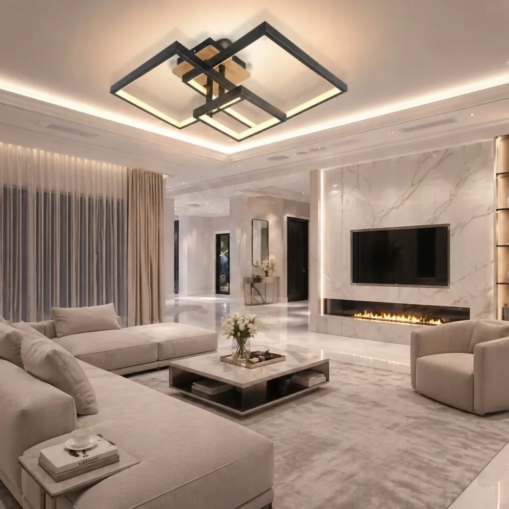 LED lustra viesistabai, VARGO 102W melna DL1388 — Foto 3