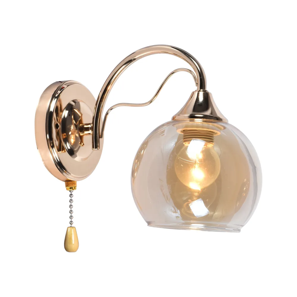Wall light for living room, VARGO 1×E27 gold DL1391