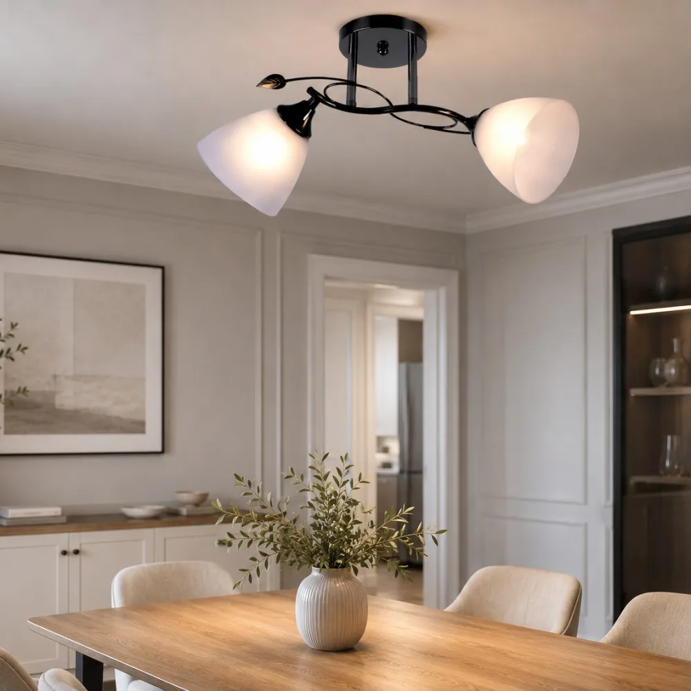 Chandelier for bedroom, VARGO 2×E27 chrome DL1394 — Photo 2